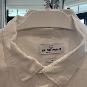 White Men's Linen Shirt. XXL